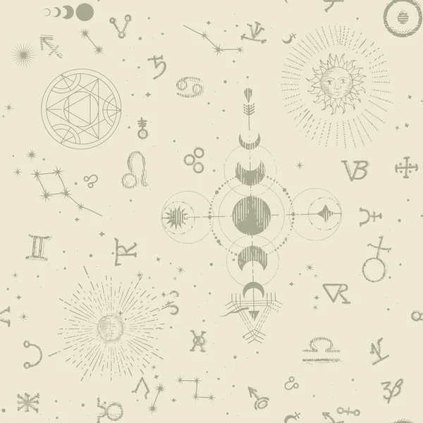 Un motif avec un manuscrit ésotérique — Image vectorielle