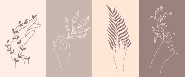 Çiçekli bir kadın eli.