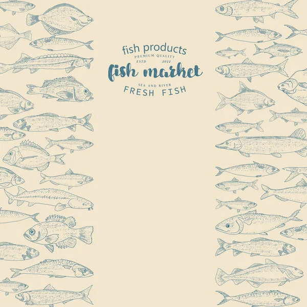 Folheto do mercado do peixe — Fotografia de Stock