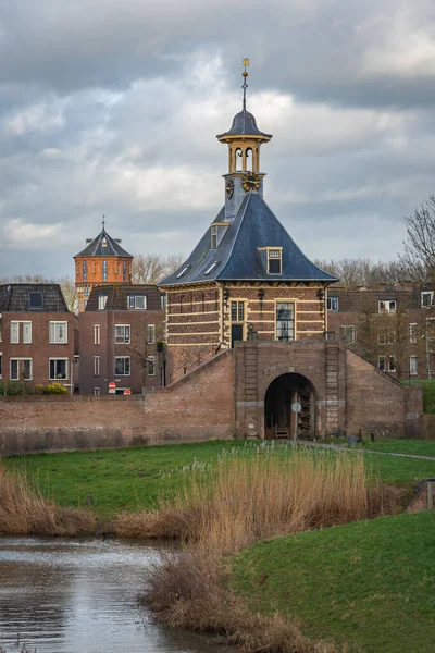 Hollanda Nın Gorinchem Şehrinde Yerel Dalempoort Olarak Bilinen Kulesi Tarihi — Stok fotoğraf