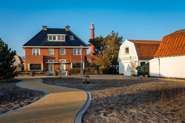 Huisduinen Noord Holland 2022 Zicht Rode Vuurtoren Lange Jaap Uit — Stockfoto