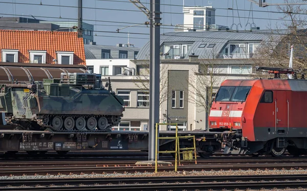 Venlo Provincie Limburg Nederland 2022 Goederentrein Van Duitse Spoorwegmaatschappij Deutsche — Stockfoto