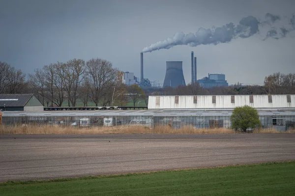 Hollanda Nın Kuzey Brabant Kenti Geertruidenberg Kömürle Çalışan Amercentrale Santrali — Stok fotoğraf