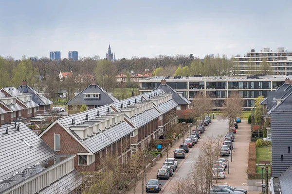 Lakóövezet Nieuw Wolfslaar Modern Házakkal Bavel Faluban Breda Település Hollandia — Stock Fotó