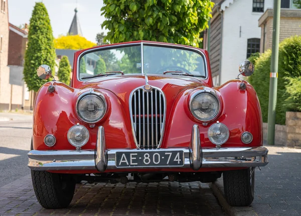 Baarle Nassau Nordbrabant Niederlande 2022 Frontansicht Des Sportwagenklassikers Jaguar Xk140 — Stockfoto