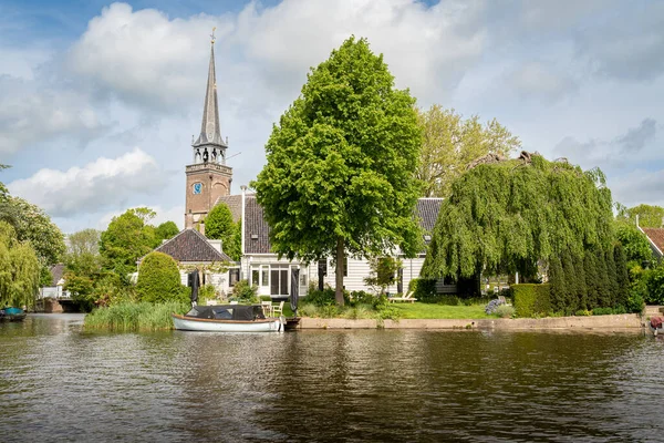 Resimli Hollandalı Turist Köyü Waterland Broek Tekneden Görüldü — Stok fotoğraf