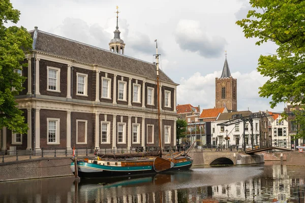 Schiedam Holanda Sul Holanda 2022 Canal Korte Haven Schiedam Com — Fotografia de Stock