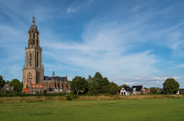 Landscape of Rhenen, view of the gothic Cunera church