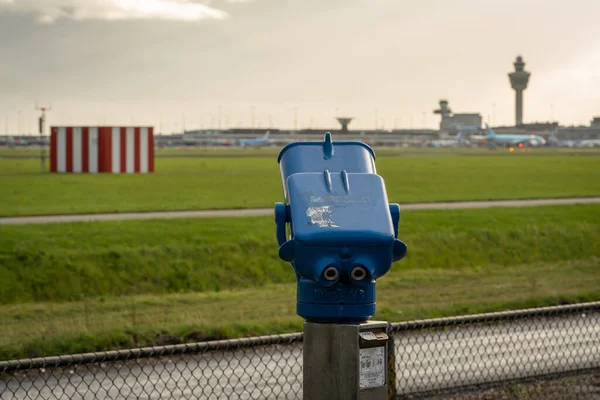 Schiphol Holandia 2022 Spotters Miejsce Buitenveldertbaan Lotnisku Schiphol Amsterdam Skupić — Zdjęcie stockowe