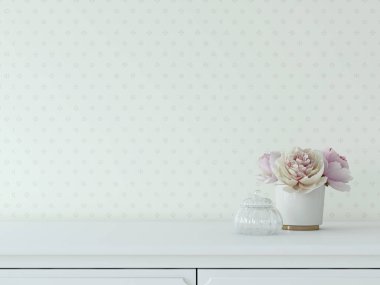 İç modelleme. Masadaki güzel deor. 