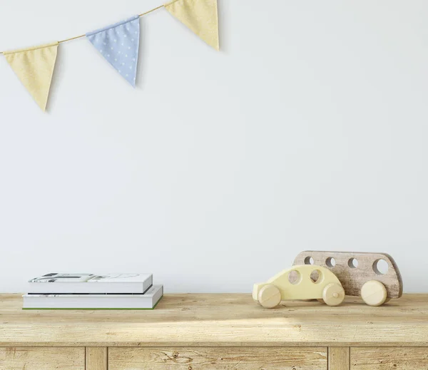 Innenraum Attrappe Kinder Dekorieren Auf Dem Tisch Darstellung Stockbild