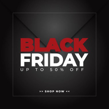 Sosyal medya posta şablonu için modern Kara Cuma indirimi afişi. İndirimli internet ya da medya sosyal tanıtımı için iyidir. vektör illüstrasyonu