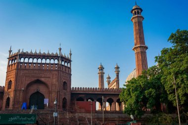 DELHI, INDIA - MARCH 09, 2022: Jama Masjid, Old town of Delhi, India.