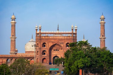 DELHI, INDIA - MARCH 09, 2022: Jama Masjid, Old town of Delhi, India.