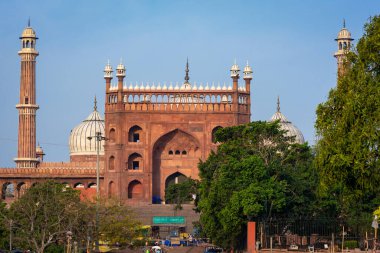 DELHI, INDIA - MARCH 09, 2022: Jama Masjid, Old town of Delhi, India.