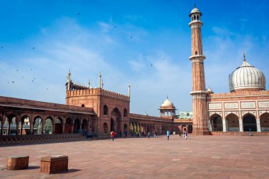 DELHI, INDIA - MARCH 09, 2022: Jama Masjid, Old town of Delhi, India.