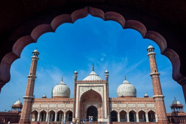 DELHI, INDIA - MARCH 09, 2022: Jama Masjid, Old town of Delhi, India.