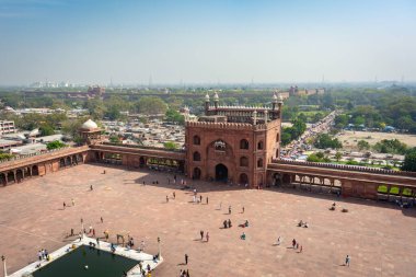 DELHI, INDIA - MARCH 09, 2022: Jama Masjid, Old town of Delhi, India.