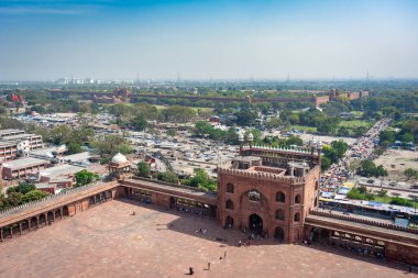 DELHI, INDIA - MARCH 09, 2022: Jama Masjid, Old town of Delhi, India.