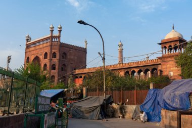 DELHI, INDIA - MARCH 09, 2022: Jama Masjid, Old town of Delhi, India.