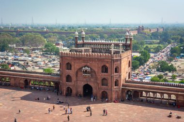 DELHI, INDIA - MARCH 09, 2022: Jama Masjid, Old town of Delhi, India.