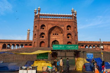 DELHI, INDIA - MARCH 09, 2022: Jama Masjid, Old town of Delhi, India.
