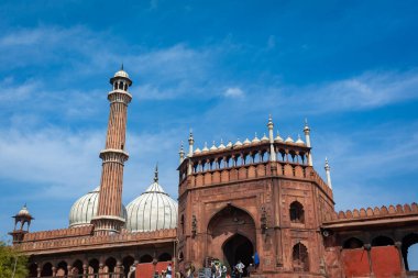 DELHI, INDIA - MARCH 09, 2022: Jama Masjid, Old town of Delhi, India.