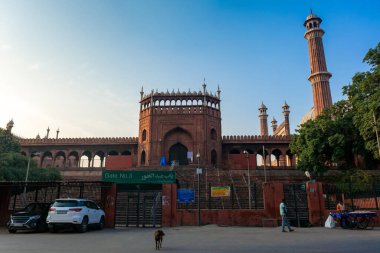 DELHI, INDIA - MARCH 09, 2022: Jama Masjid, Old town of Delhi, India.