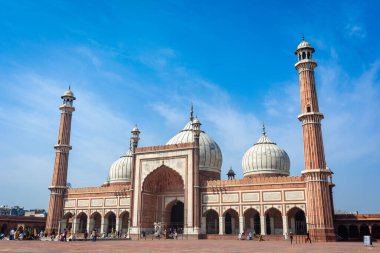 DELHI, INDIA - MARCH 09, 2022: Jama Masjid, Old town of Delhi, India.