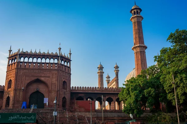 DELHI, INDIA - MARCH 09, 2022: Jama Masjid, Old town of Delhi, India.