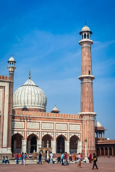 DELHI, INDIA - MARCH 09, 2022: Jama Masjid, Old town of Delhi, India.