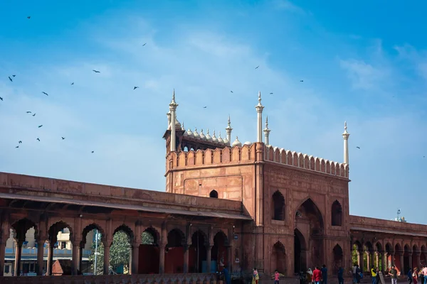 DELHI, INDIA - MARCH 09, 2022: Jama Masjid, Old town of Delhi, India.