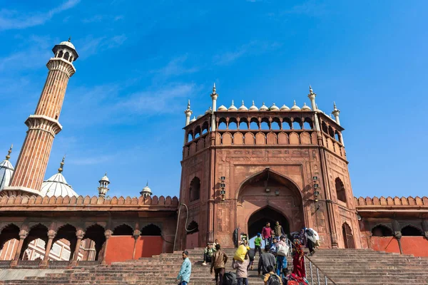 DELHI, INDIA - MARCH 09, 2022: Jama Masjid, Old town of Delhi, India.