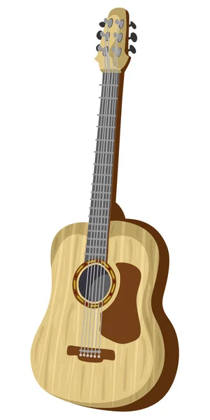 Akustische Gitarre Vektor Isolierte Illustration — Stockvektor