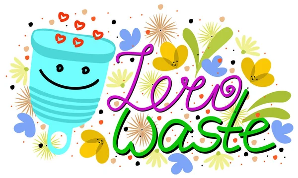 Aybaşı kadehinin izole edilmiş bir temsilcisi. Sıfır atık. Kadın hijyeni. Çiçeklerle süslenmiş..