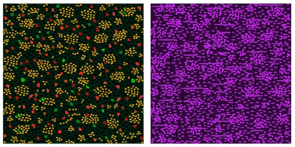 İki soyut, pürüzsüz desenli vektör kümesi.
