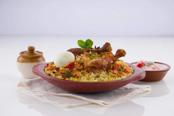 Frango Biryani Kerala Estilo Frango Dum Biriyani Feito Usando Arroz — Fotografia de Stock