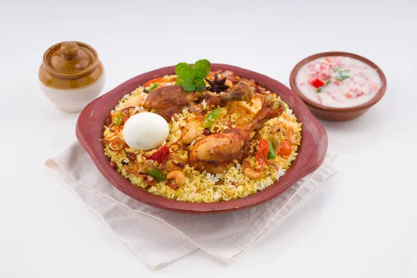 Frango Biryani Kerala Estilo Frango Dum Biriyani Feito Usando Arroz — Fotografia de Stock