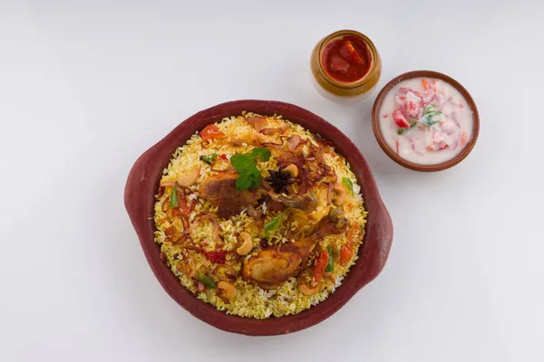 Frango Biryani Kerala Estilo Frango Dum Biriyani Feito Usando Arroz — Fotografia de Stock