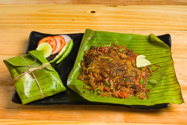 Meen Pollichathu Pollichathu Pescado Sabroso Plato Kerala Pescado Con Masala — Foto de Stock