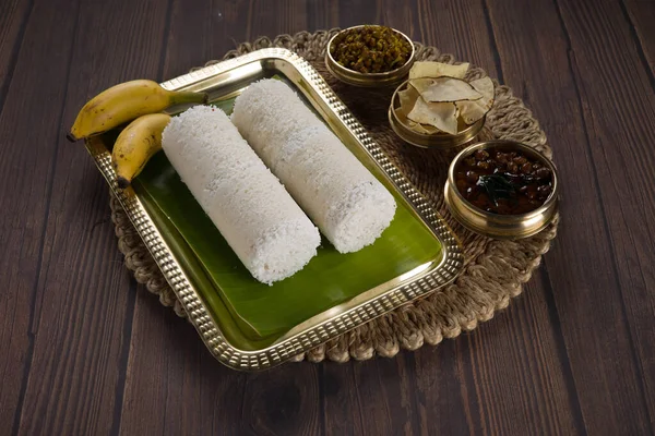 Puttu Raw Rice Puttu Arisi Maavu Puttu Chana Curry Kadala — 스톡 사진