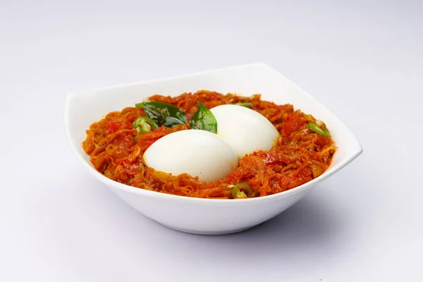 Egg Roast Indian Egg Masala Curry Spicy Red Egg Roast — Stock Photo, Image