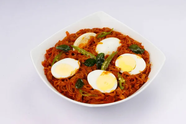 Egg Roast Indian Egg Masala Curry Spicy Red Egg Roast — Stock Photo, Image