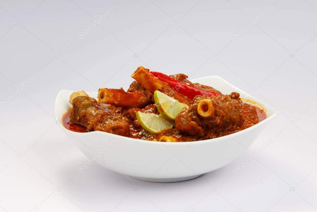 Mutton curry or Lamb curry, spicy Indian cuisine.