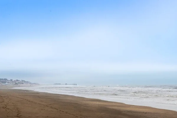 seaside scenery on a misty morning