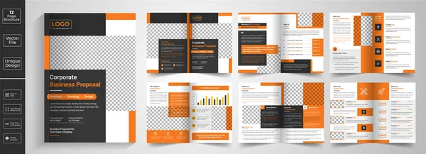 Profil Entreprise Design Brochure Design Lookbook Design Magazine Design Catalogue — Image vectorielle