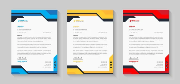 Creative Modern Clean Business Επιστολόχαρτο Σχεδιασμός Εταιρική Επιστολόχαρτο Πρότυπο Αφηρημένη — Διανυσματικό Αρχείο