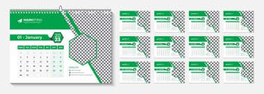 New year Desk Calendar 2023 template 12 months included, Happy New Year 2023 Desk Calendar, Calendar for the 2023 year, 12 Page Desk Calendar Design template, 