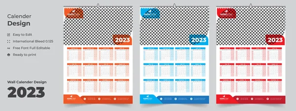 Calendar 2023, Wall Calendar 2023 template, 12 Month wall calendar 2023, Modern wall calendar design for new year 2023, Abstract wall calendar 2023 template design, Monthly wall calendar 2023
