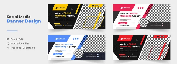 Digital marketing Social Media cover page template, Creative Marketing Agency Social Media Cover and Banner Template Design, Creative and corporate social media cover for any business